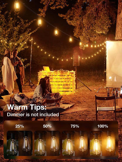Luces De Cadena Para Exteriores De 150 Pies, Luces Impermeables Para Patio