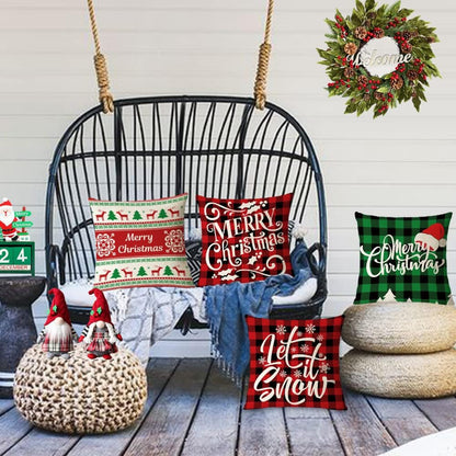 Fundas De Almohada Navideñas Navidenas De 18 X 18 Juego 4 Almohadas Decorativas