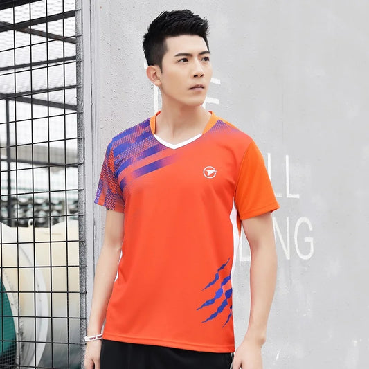 New Badminton Shirts Men/Women , Sport Shirt Tennis Shirts , Table Tennis T-Shirt , Quick Dry Sports Training Soccer T-Shirts